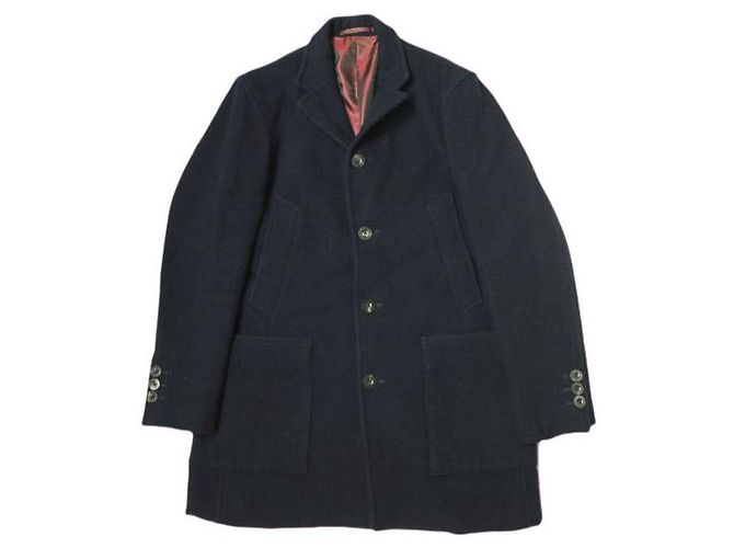 Autre Marque Abrigo de lana melton suave Fujito Azul Azul marino