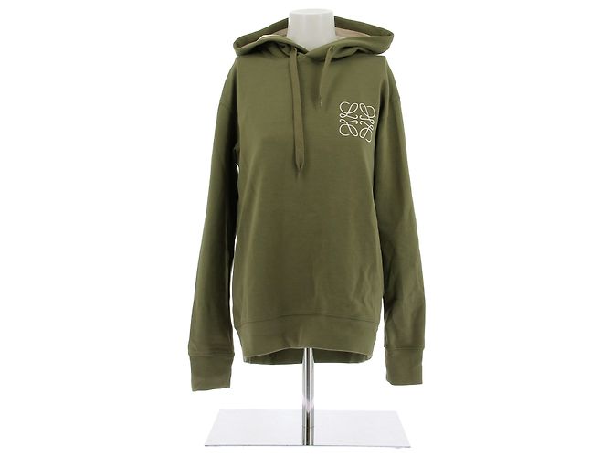 Sudadera con capucha Loewe caqui con logo