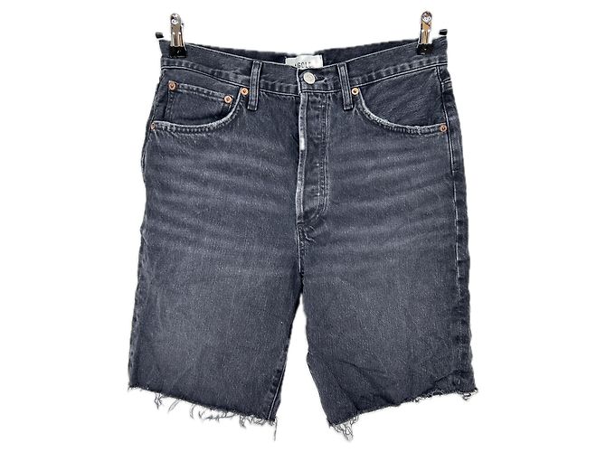 Agolde Denim Bermuda Shorts Schwarz Baumwolle Größe 26