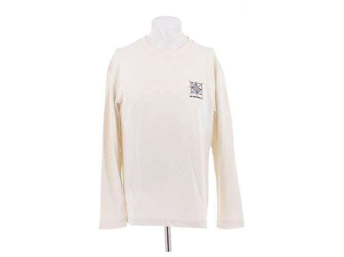 Autre Marque NNO7 Langarm T-Shirt Creme Baumwolle