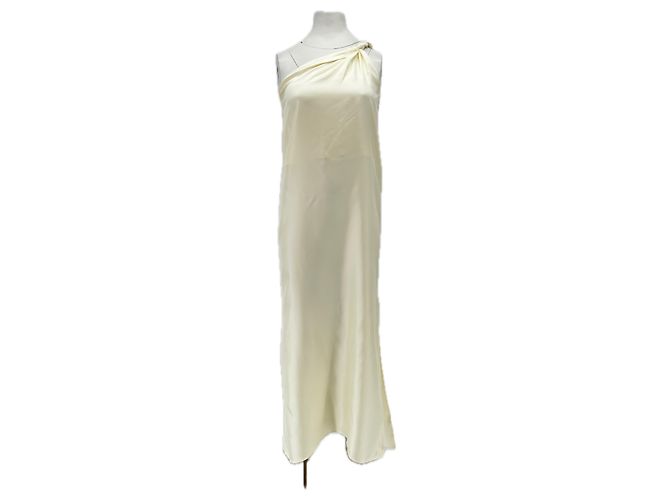 Autre Marque Beige asymmetrisches langes Kleid