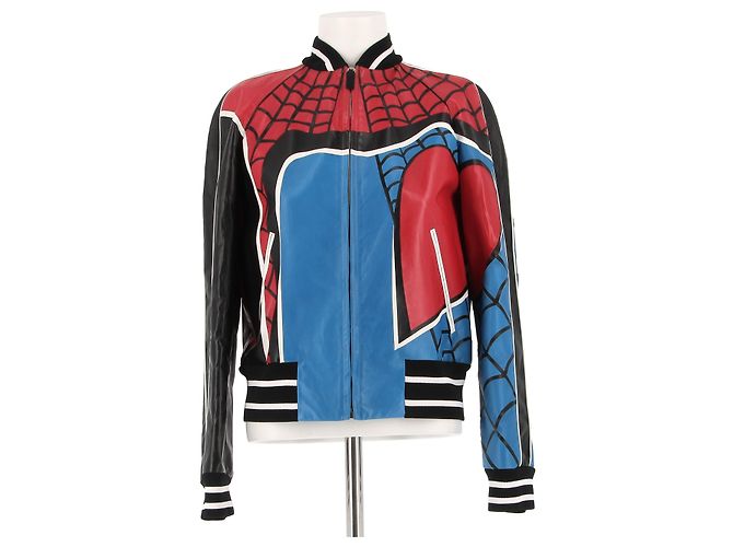 Valentino Garavani Leather Bomber 'Spider-man' Red