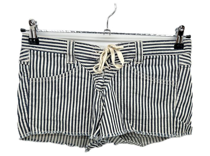 Pantalones cortos mini a rayas Isabel Marant negros de algodón