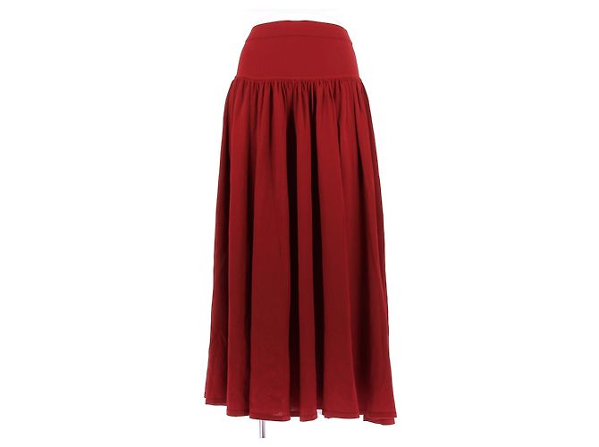 Autre Marque LOULOU DE SAISON Romy Langer Roter Viscose Rock
