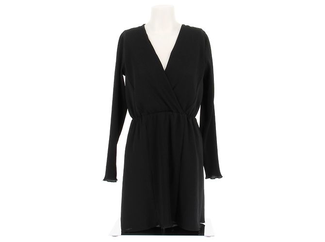Carven Schwarzes Kleid mit langen Ärmeln