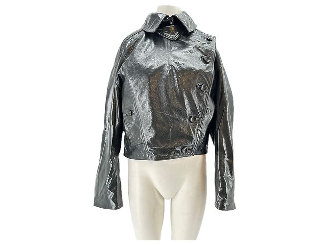 A.L.C Black Leather Crop Jacket