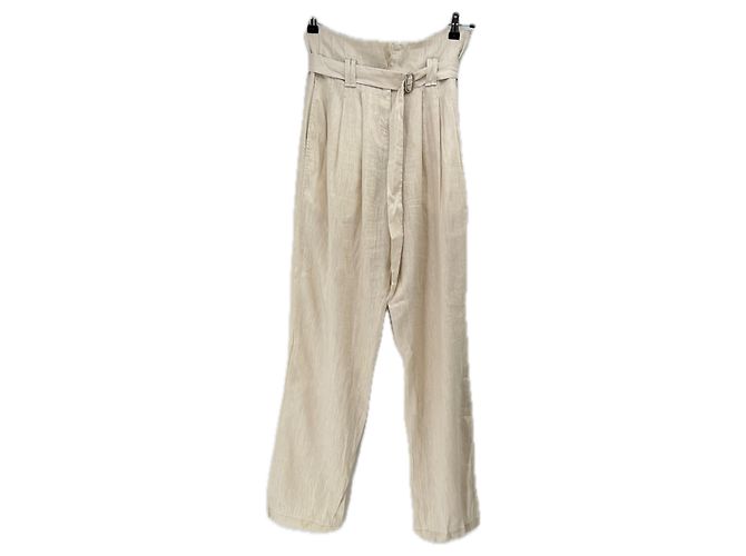 Pantalones Iro Beige de Algodón