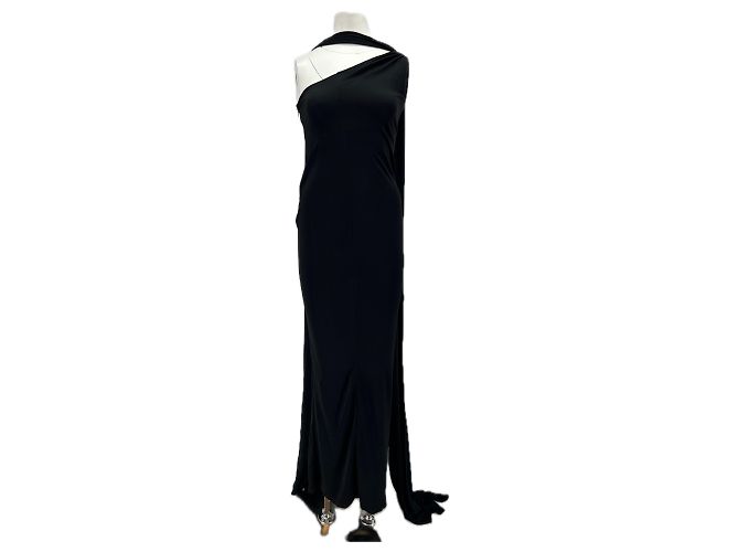 Autre Marque Schwarzes Maxikleid mit Schal