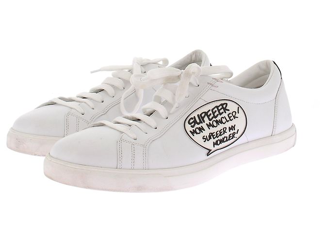 Moncler White Leather Sneakers