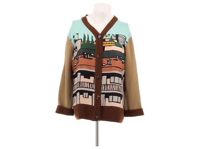 Cárdigan Loewe de lana estampado marrón Castaño