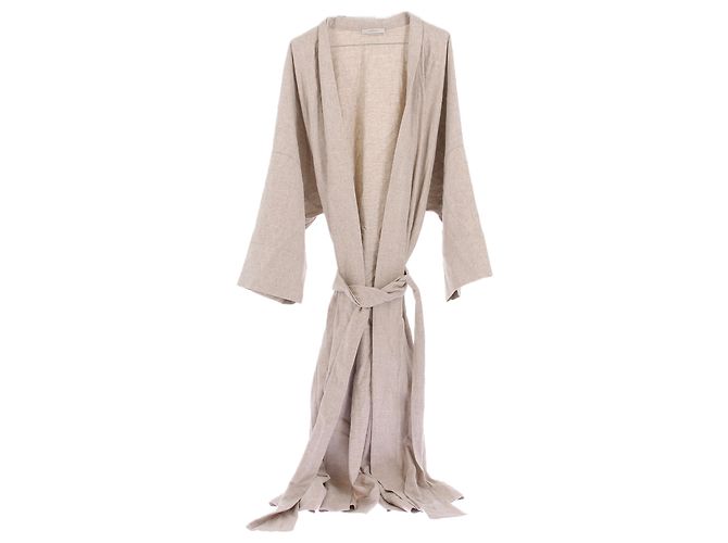 Autre Marque ASCENO Long Wool Kimono Beige