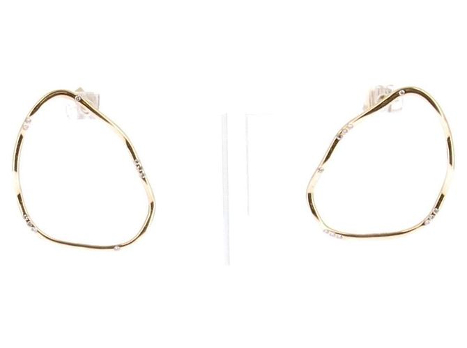 Autre Marque Pendientes de aro "Wave" Dorado