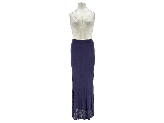 Gonna lunga in lana blu navy M Missoni