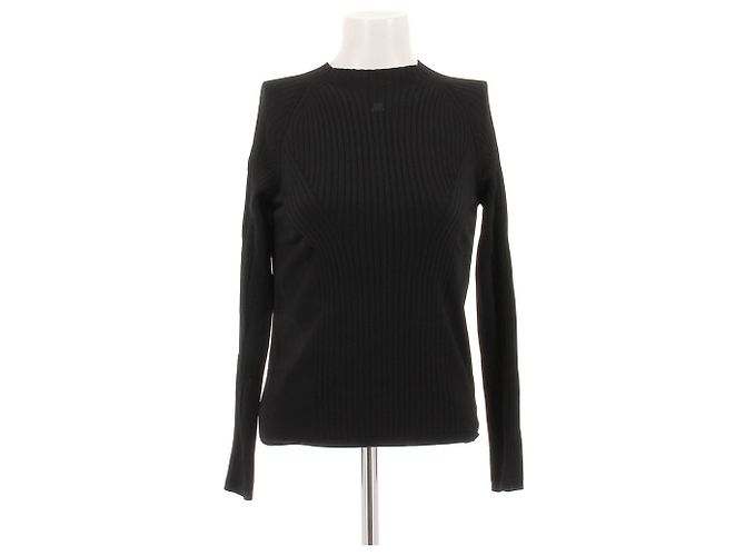 Top in maglia nera a maniche lunghe Courreges Nero