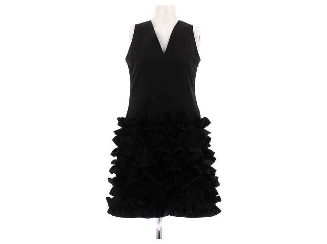 Autre Marque BITE Schwarzes kurzes Kleid mit Rüschen ohne Ärmel