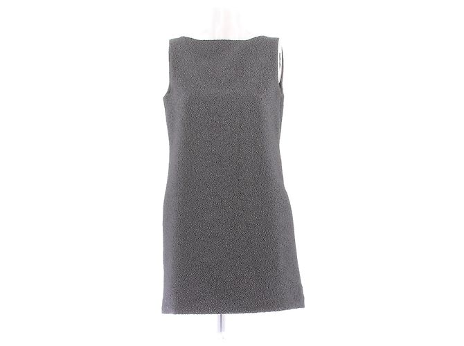Abito corto senza maniche grigio testurizzato Moschino
