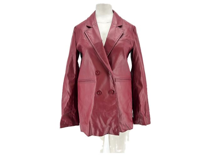 Les Benjamins Blazer de similicuir burdeos
