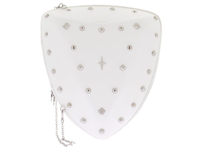 Autre Marque Estuche de gafas GENTLE MONSTER de cuero blanco con cadena