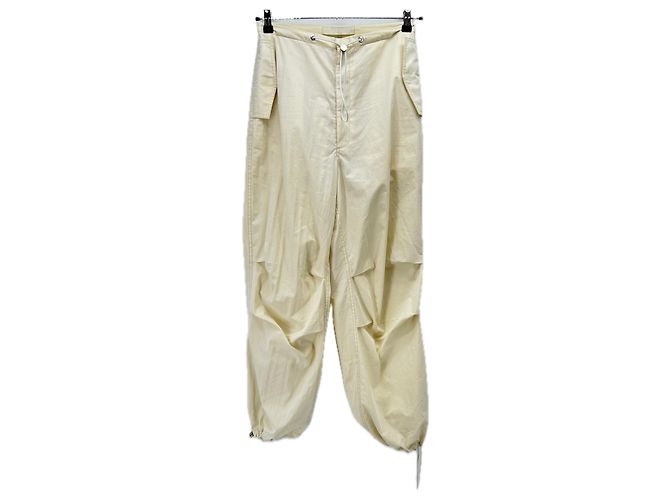 Autre Marque Calças DION LEE off-white de algodão Bege