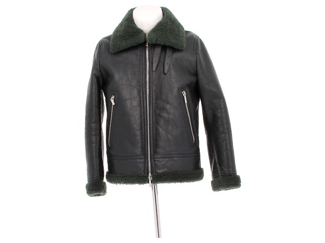 Dior Giubbotto in pelle e shearling Nero