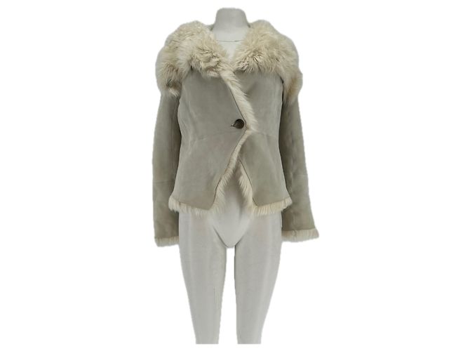 Tory Burch White Fur Jacket