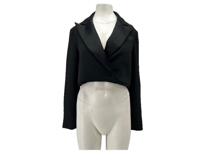 Autre Marque CONTESSA MILLS Schwarzer Crop-Blazer