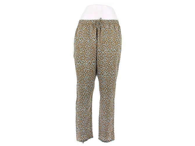 Eres Printed Blue Pants Polyester Size S