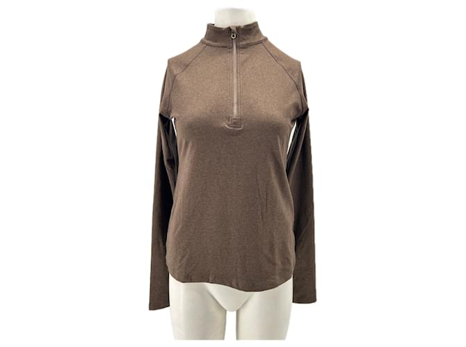 Autre Marque Dunkelbrauner Zip-Pullover 