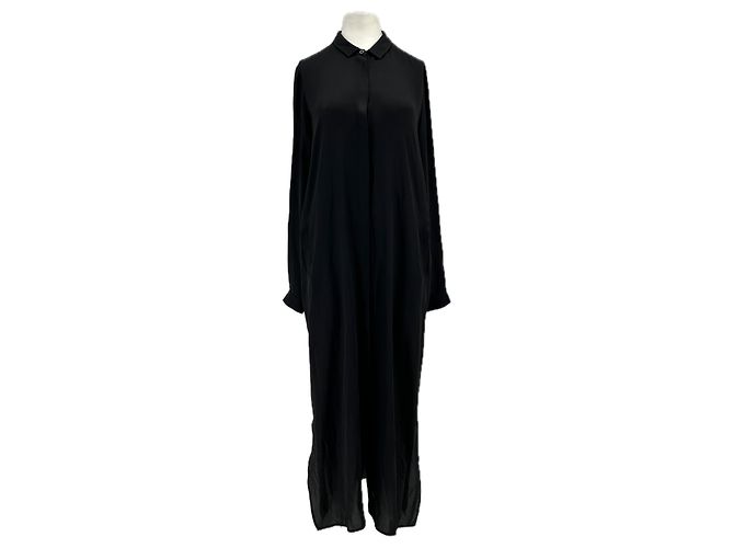 Autre Marque Vestido longo preto com mangas longas DANTE6