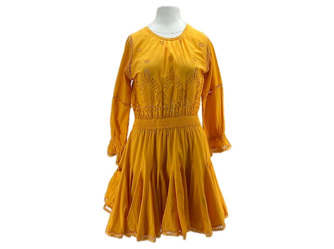 Autre Marque MISA Kurzes oranges Kleid mit langen Ärmeln XS