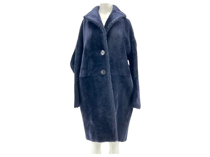 Céline Navy Blue Wool Coat