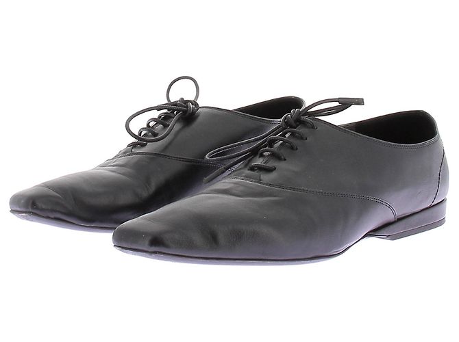 Autre Marque LOULOU STUDIO Black Leather Derbies