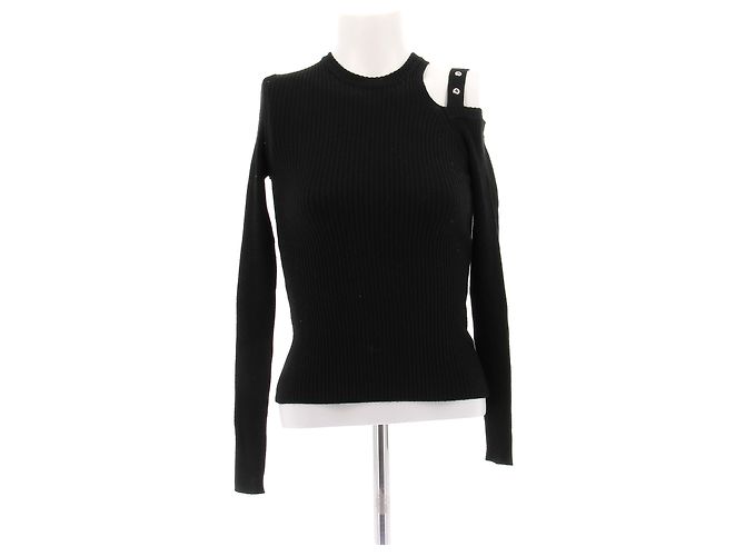 Blumarine Schwarzer Pullover mit freiem Schulter 