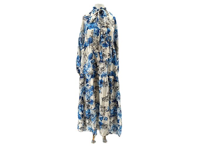 Paul & Joe Blaues Blumen Maxi Kleid Viscose