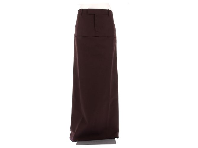 Falda larga de lana burdeos Phoebe Philo
