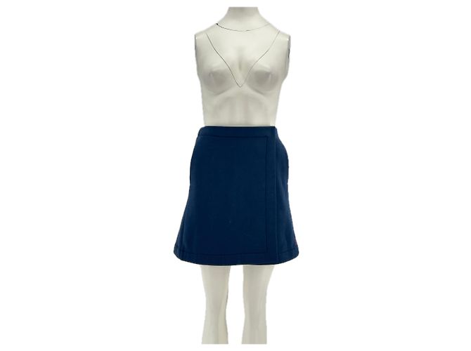 Autre Marque Gonna corta AZI blu navy in cotone M/L
