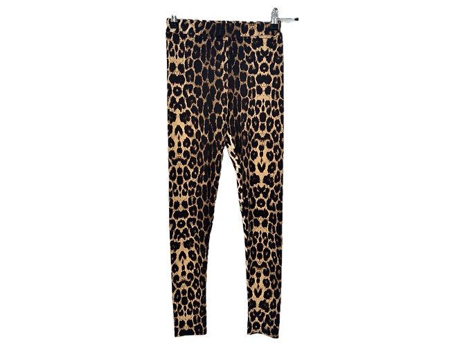 Autre Marque Leggings de leopardo negros OPULENCE de viscosa