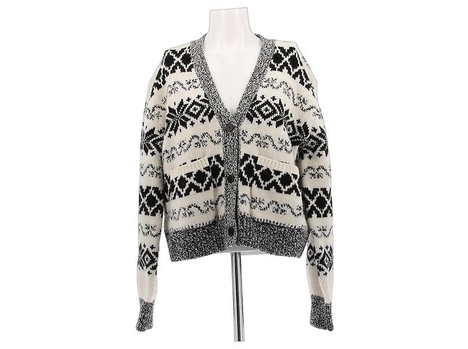 Polo Ralph Lauren Gemusterte Wolljacke Weiß