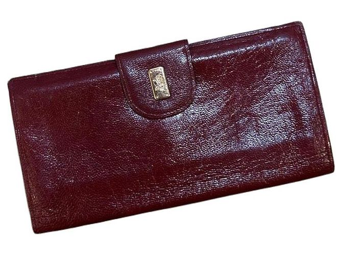 Céline Celine Bordeaux Leder Geldbörse