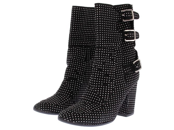 Laurence Dacade Stivaletto con tacco e strass Nero