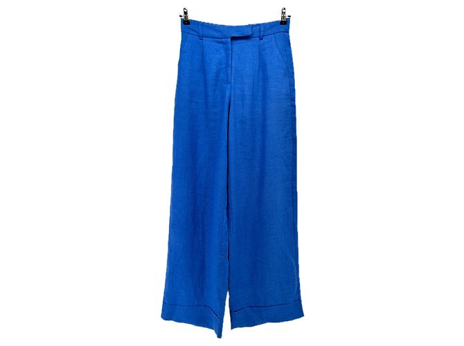 Autre Marque Pantaloni PIU in lino blu