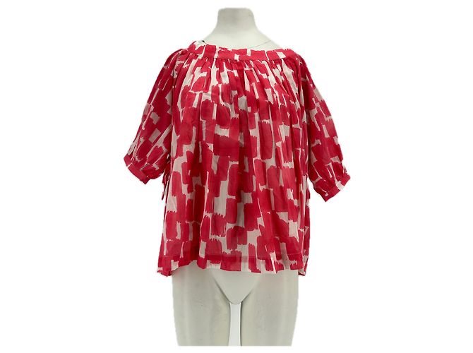 Blusa See by Chloé Rosa y Blanca de Algodón Roja