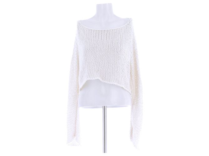 The row Pull en maille de soie Blanc