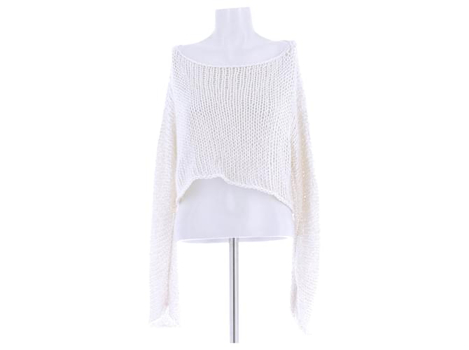 The row Seidenstrickpullover Weiß 