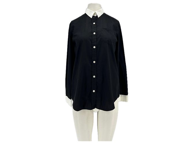 Autre Marque Camicia MARIE MAROT nera con colletto bianco Nero
