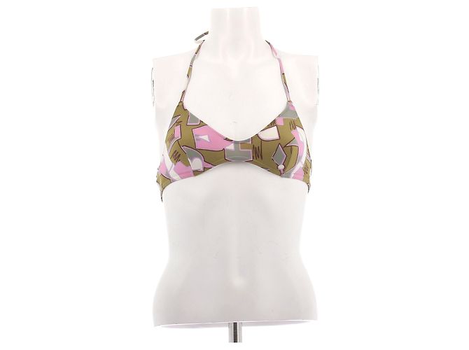 Marni Bikini-Oberteil mit Druck Khaki