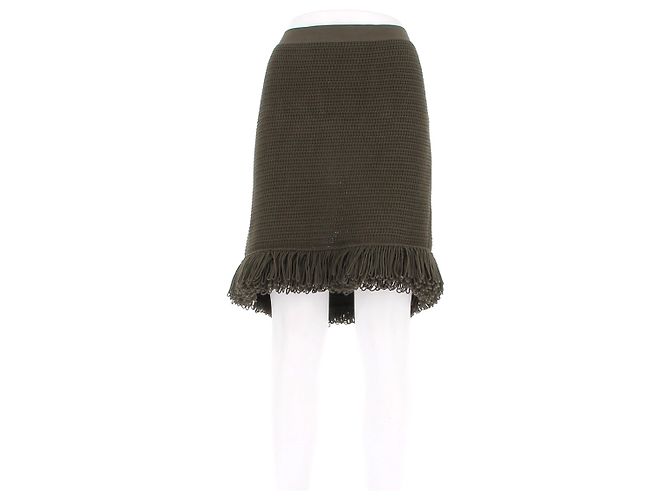 Falda de punto Bottega Veneta caqui de algodón