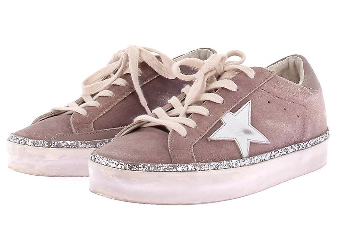 Baskets Golden Goose en daim violet avec étoiles