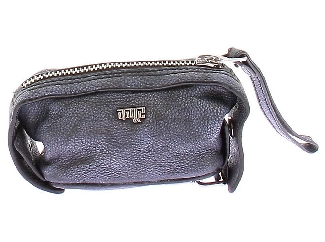 Autre Marque DHRUV KAPOOR Navy Blue Leather Mini Clutch Bag
