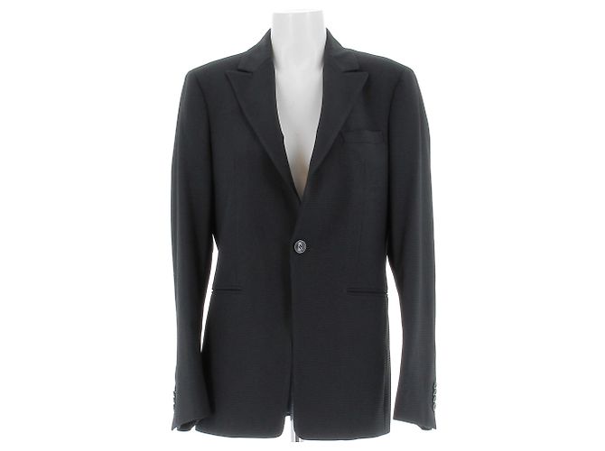 Emporio Armani schwarzer Blazer aus Polyester Größe 46